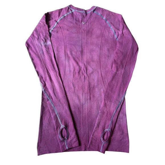 Lululemon Swiftly Tech Long Sleeve Top size 6 Purple Pink Flawed - Picture 2 of 9